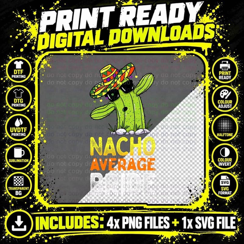 Matching Family Bride Joke Funny Nacho Average Bride Png SVG Digital Bundle