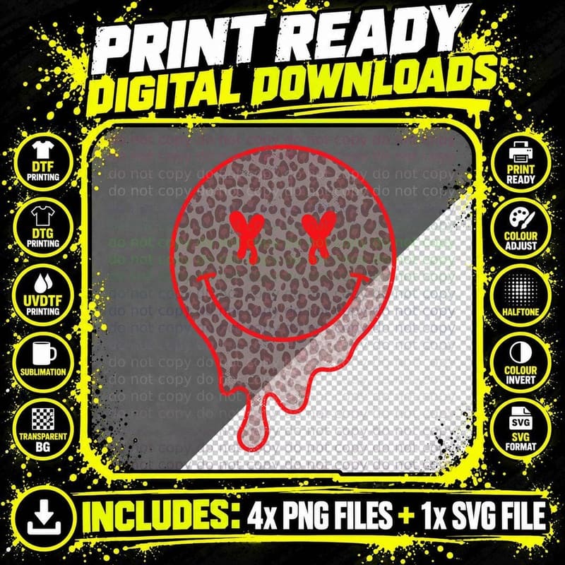 Retro Groovy Valentines Day Leopard Heart Funny Matching Png SVG Digital Bundle