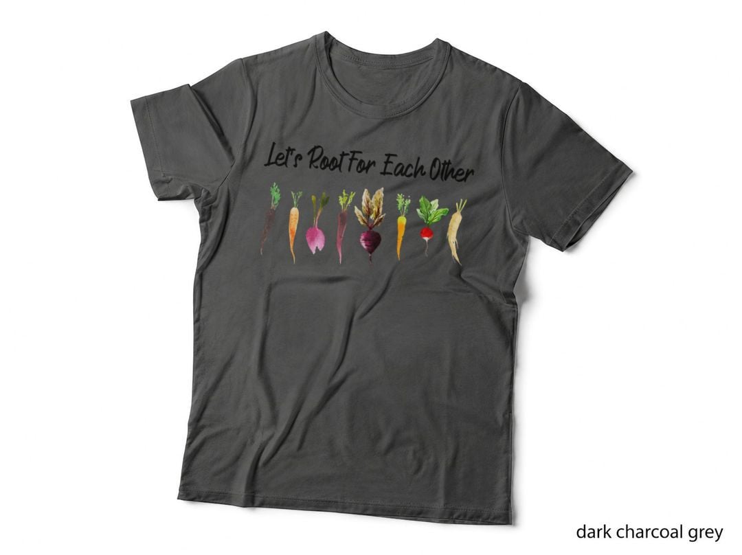 Retro Let's Root for Each Other Cute Veggie Funny Vegan T-Shirt