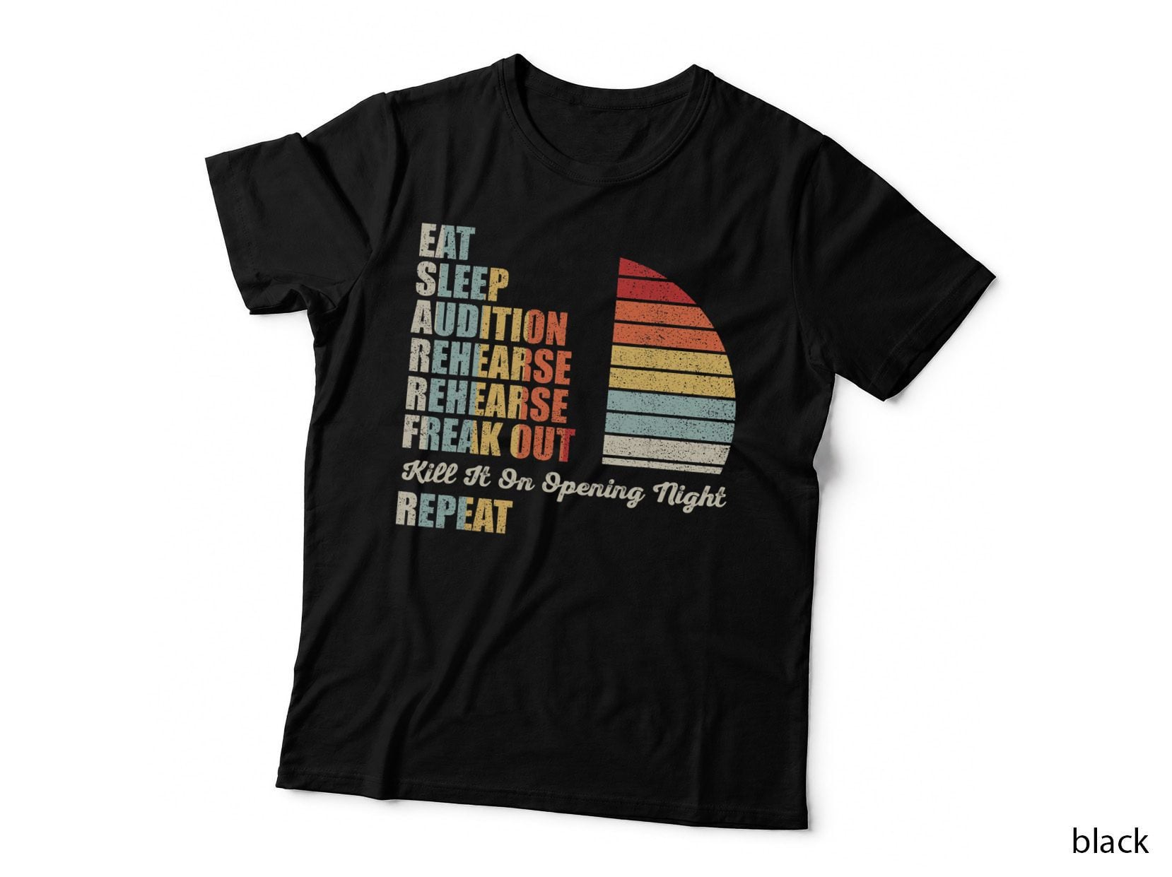 Retro Vintage Funny Theater Musical Life Eat Sleep Theatre T-Shirt
