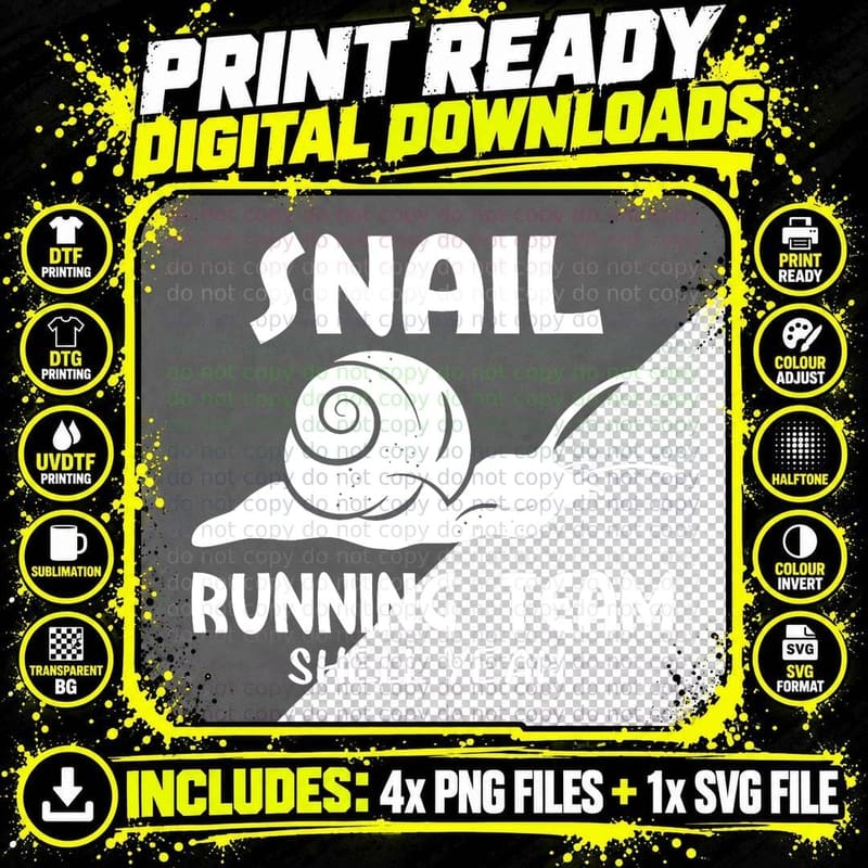 Running 365 Snail Running Team Funny Sarcastic Snail Png SVG Digital Bundle