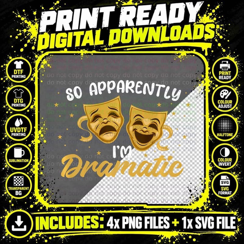 Theatre Actor Actress Sarcastic Theater Themed Humor Png SVG Digital Bundle