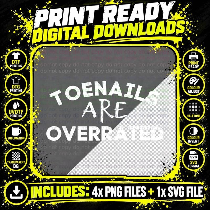 Toenail Are Overrated Funny Running Workout Marathon Png SVG Digital Bundle
