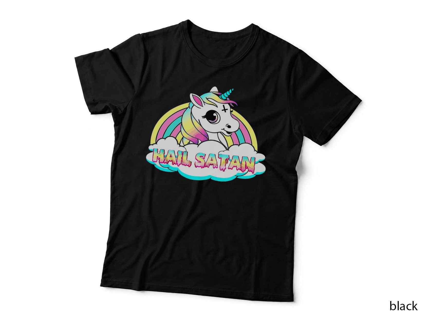 Unicorn Hail Satan - Funny Satanic T-Shirt