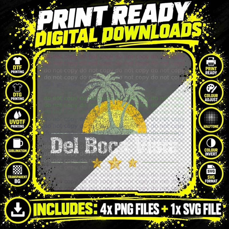 Vintage Del Boca Vista Funny Retirement Men Women T-Shirt Png SVG Digital Bundle