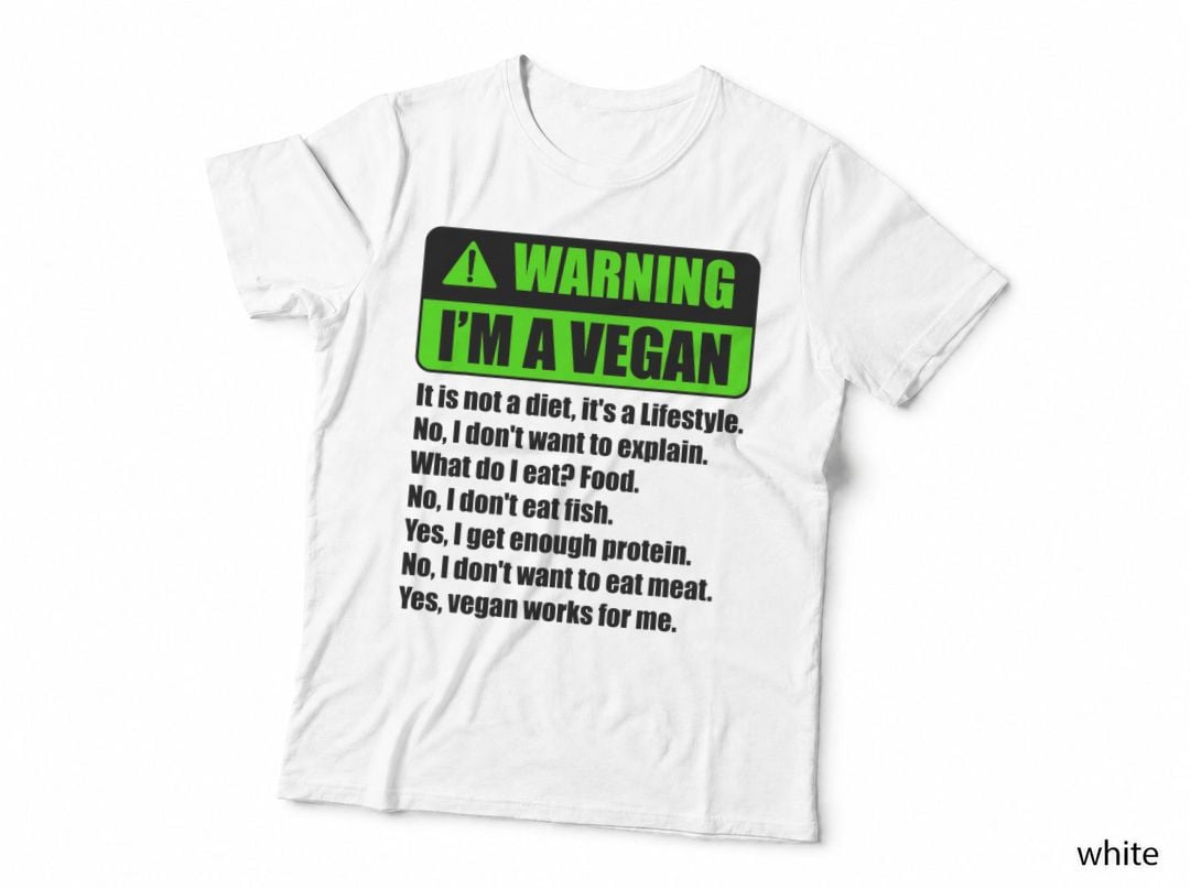 Warning I'm a Vegan It's a Lifestyle Funny Vegan Vegetarian T-Shirt