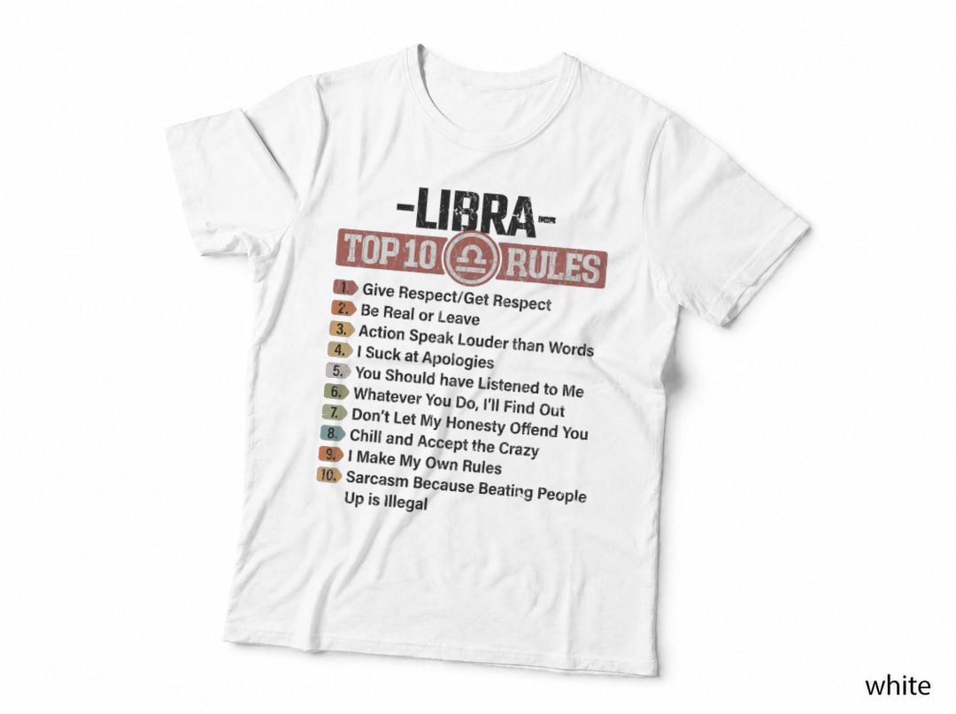 Zodiac Sign Funny Top 10 Rules of Libra Graphic T-Shirt