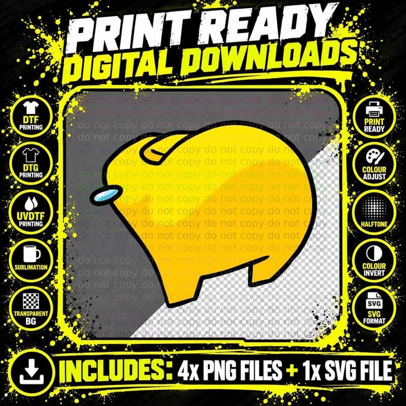 Among Us Thicc Sus T-Shirt Png SVG Digital Bundle