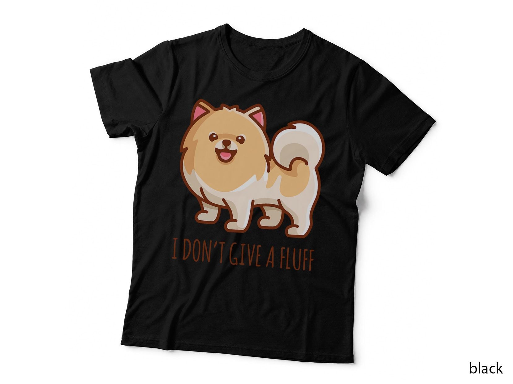 Cute Pomeranian Pom I Don't Give a Fluff Funny T-Shirt
