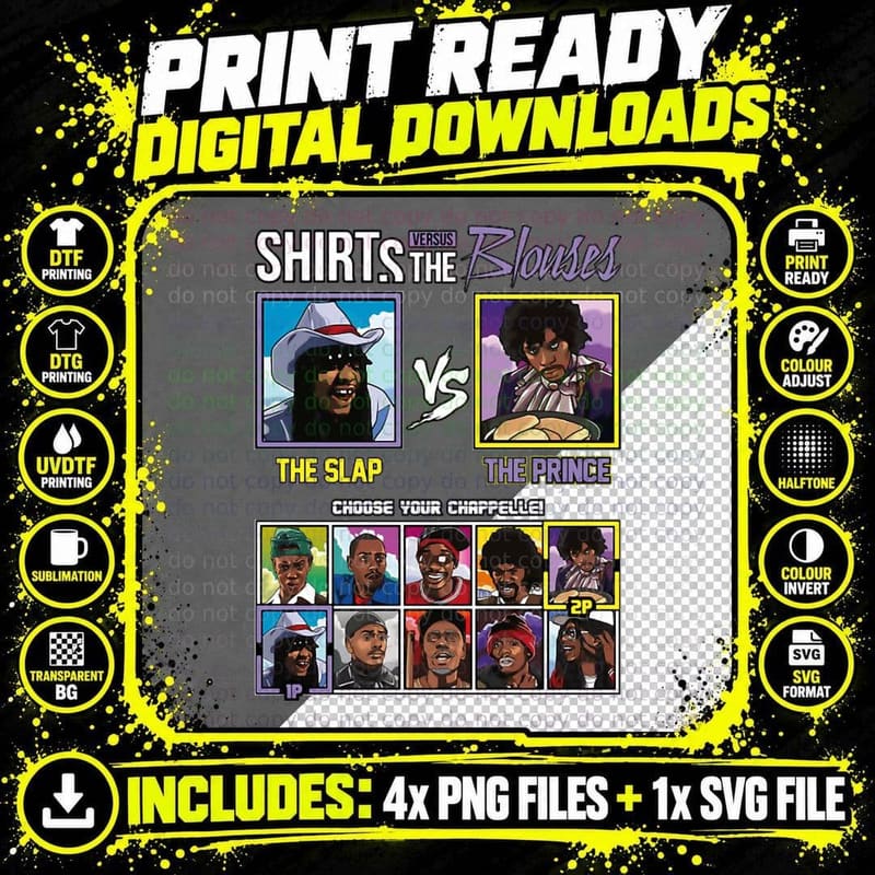 Dave Chappelle - Shirts vs Blouses T-Shirt Png SVG Digital Bundle