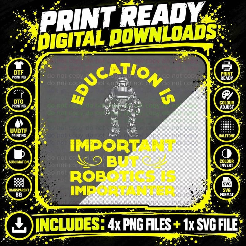FUNNY Robotics Robots Tech Engineer T-Shirt Png SVG Digital Bundle