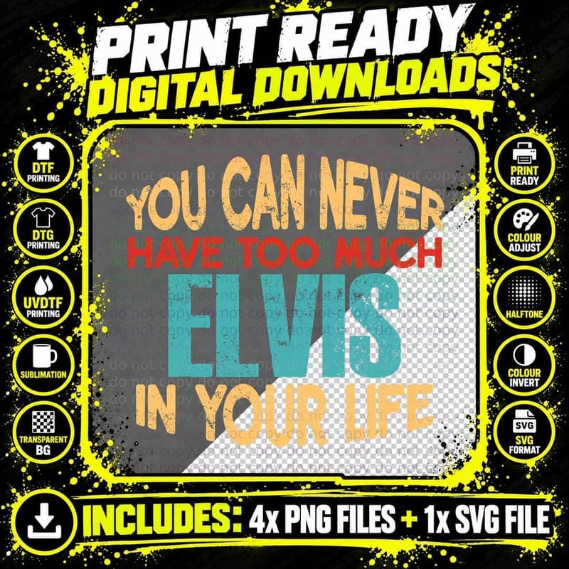Funny Elvis Personalized Tshirt First Name Joke Item Png SVG Digital Bundle