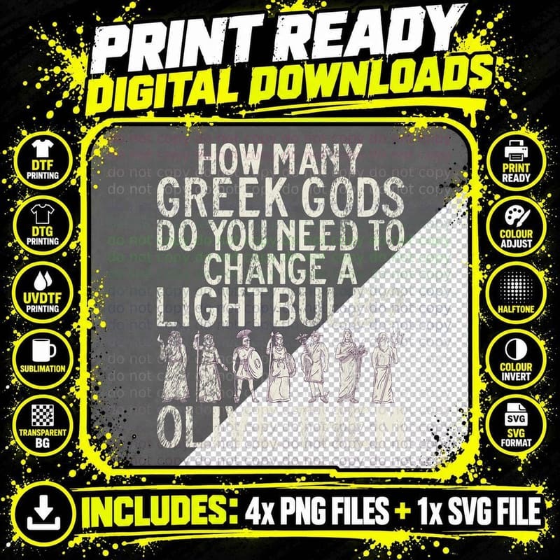 Funny Greek Gods Joke Greek T-Shirt Png SVG Digital Bundle
