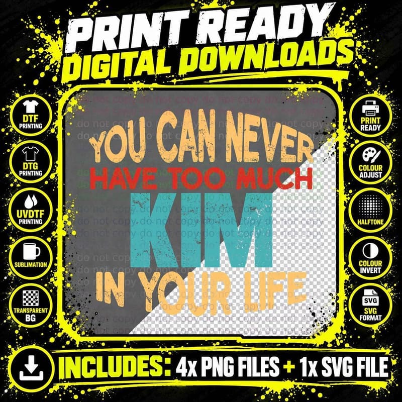 Funny Kim Personalized Tshirt First Name Joke Item Png SVG Digital Bundle