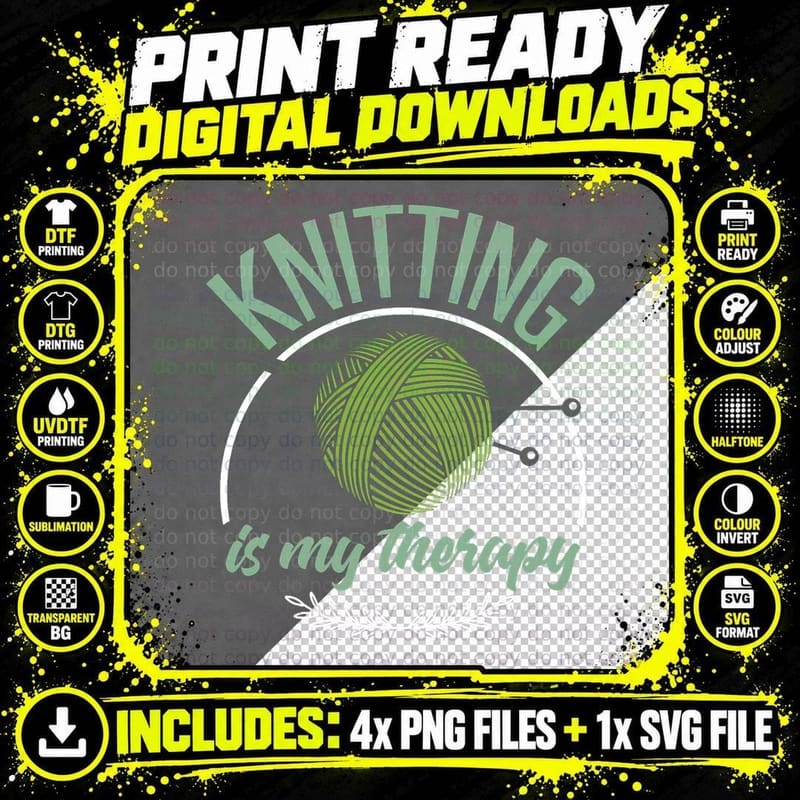 Funny Knitting Joke Knitter Quote I Love Knitting T-Shirt Png SVG Digital Bundle
