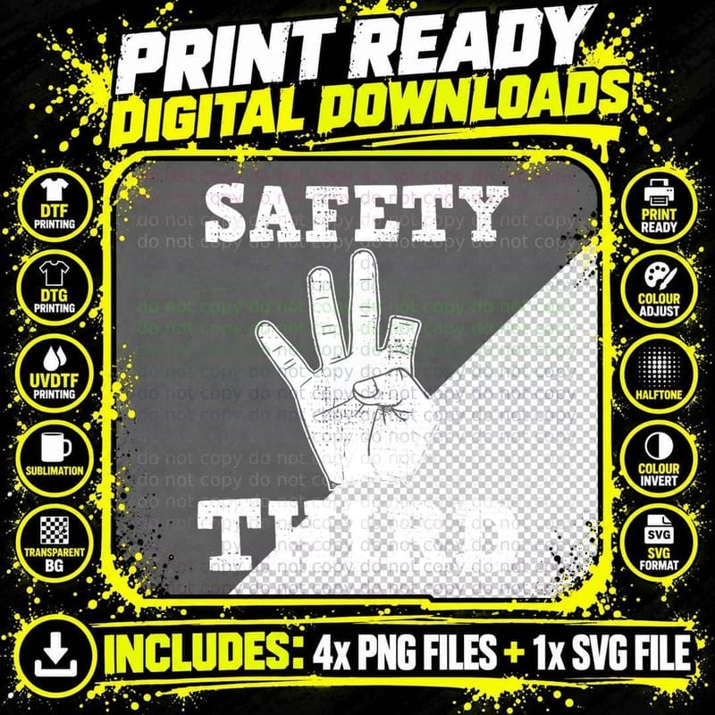 Funny Missing Finger Safety Third Fireworks July 4th Png SVG Digital Bundle