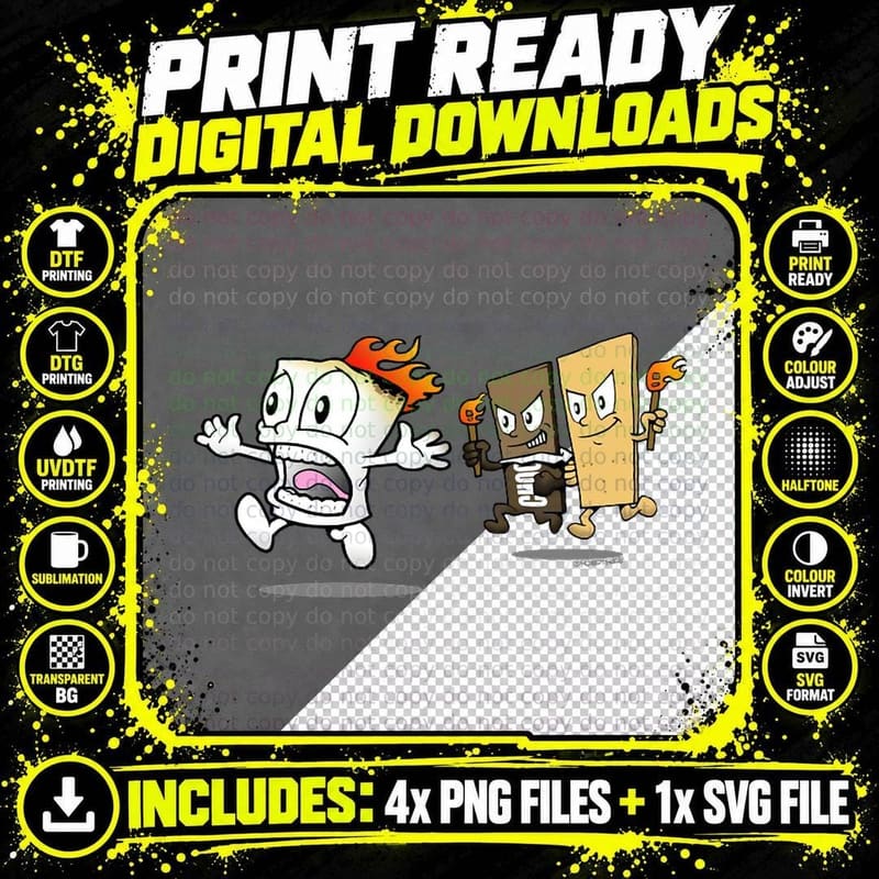 Funny Smores Chase T-Shirt Png SVG Digital Bundle