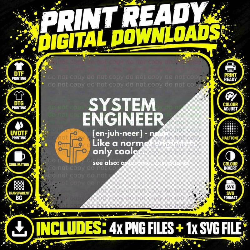 Funny System Engineer Definition Software Engineering Png SVG Digital Bundle