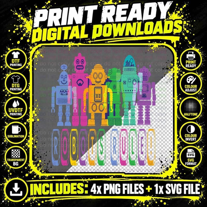 Future Robotics Engineer Technician Funny Vintage Robot Png SVG Digital Bundle