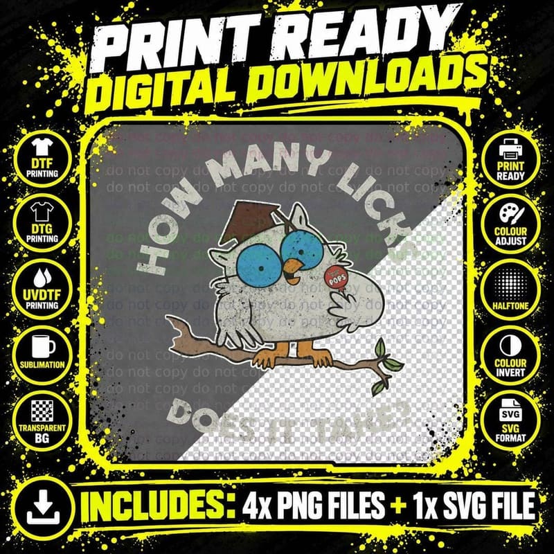 I Know How Many Licks It Takes T-Shirt Png SVG Digital Bundle