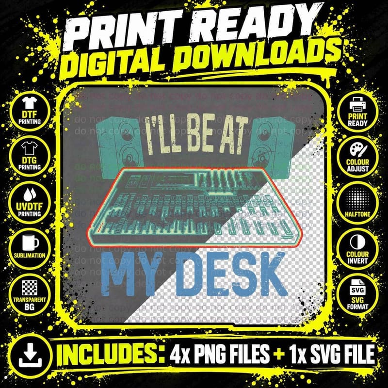 I'll Be at My Desk Funny Studio Engineer Gift Sound Guy Png SVG Digital Bundle