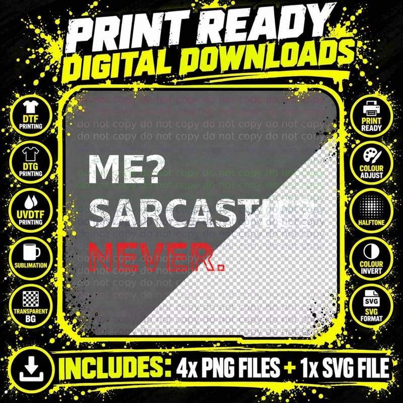 Ich Sarcastisch Niemal Joke Humour Gift Sarcasm T-Shirt Png SVG Digital Bundle