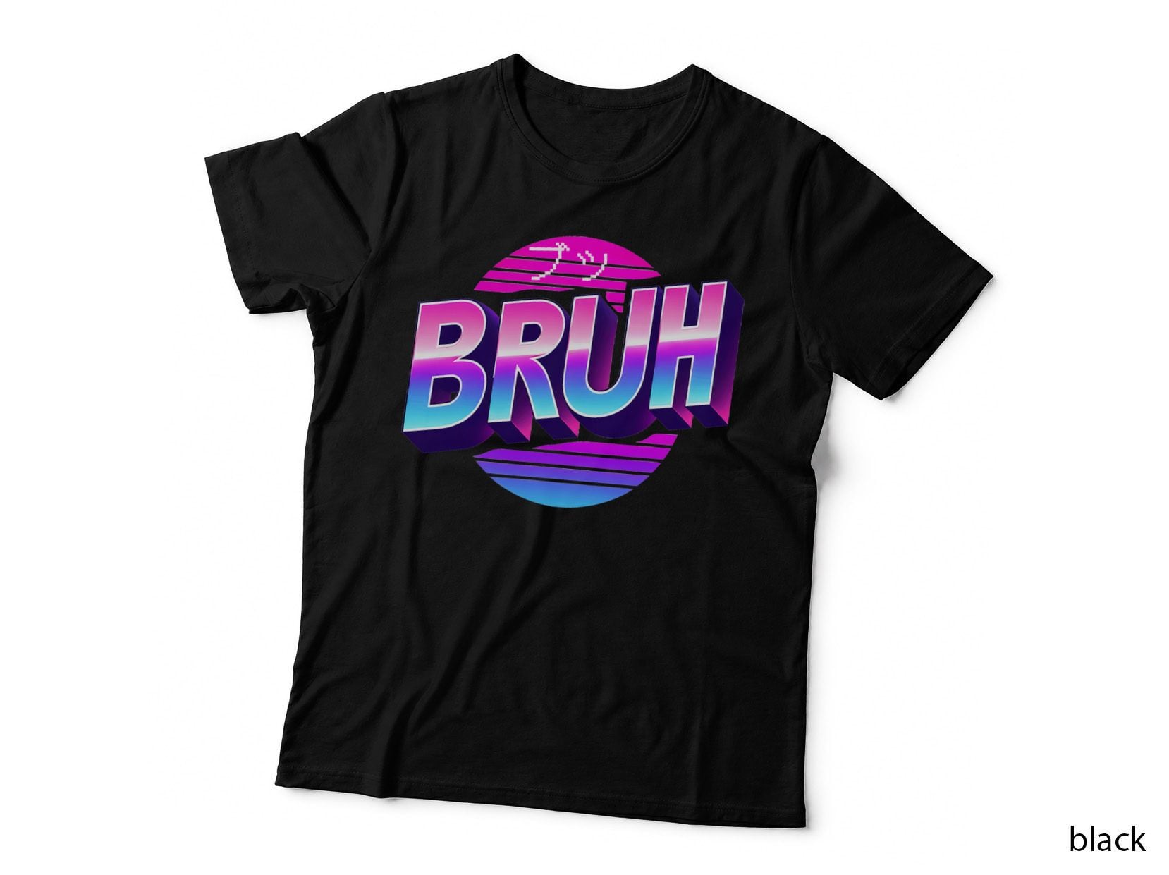 Japanese Vaporwave Bruh Meme 80s Funny Bruh Boys Teens Mens T-Shirt