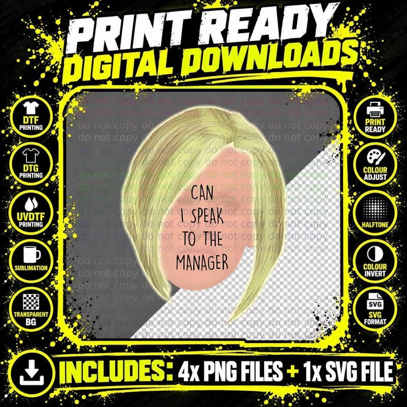 Karen - Can I Speak to the Manager Haircut Meme T-Shirt Png SVG Digital Bundle