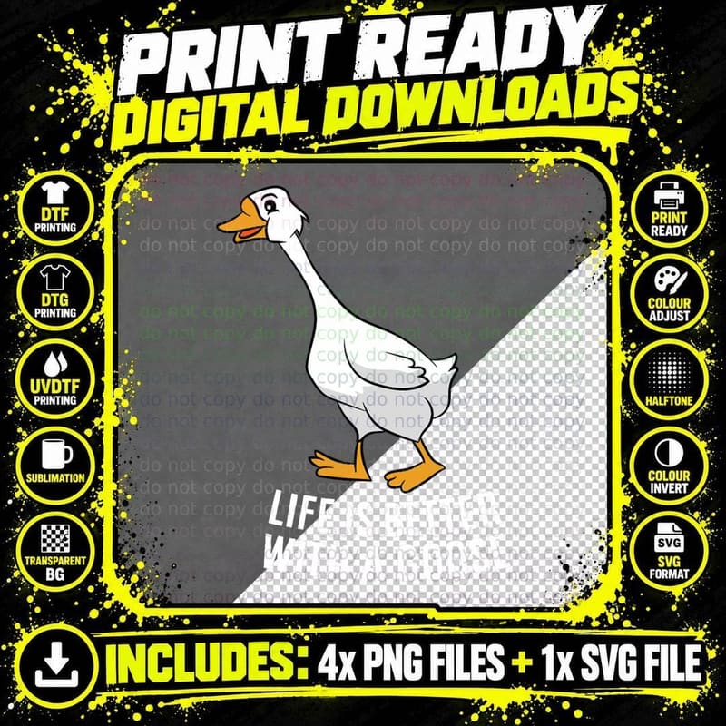 Life Is So Much Better With a Goose Funny Goose T-Shirt Png SVG Digital Bundle