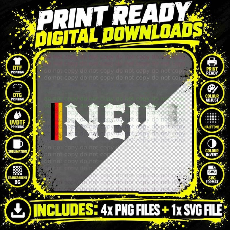 Nein German Flag Bavarian Oktoberfest Prost Funny Nein Png SVG Digital Bundle