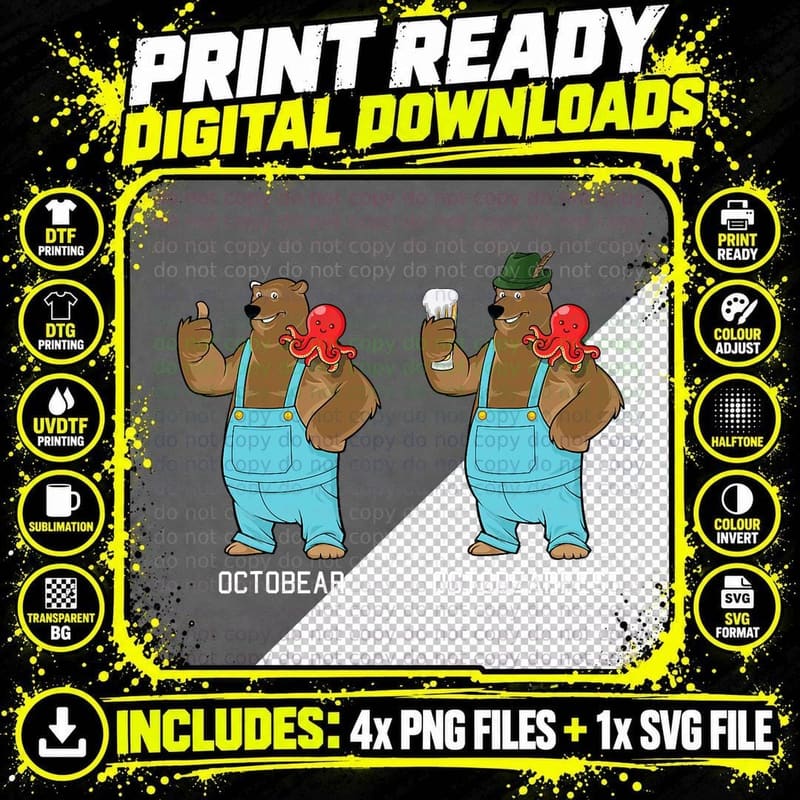 Oktobearfest Oktoberfest Funny Pun German Festival Png SVG Digital Bundle