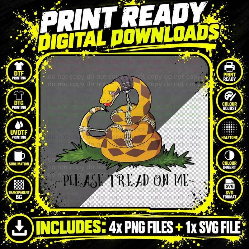 Please Tread on Me T-Shirt Png SVG Digital Bundle