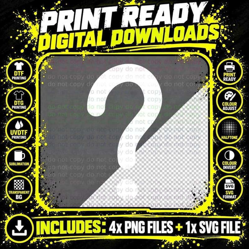 Question Mark, Funny, Joke, Sarcastic, Family T-Shirt Png SVG Digital Bundle