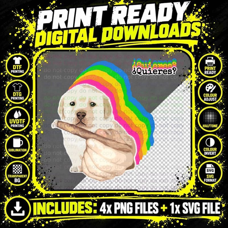 Quieres Puppy Meme T-Shirt Png SVG Digital Bundle