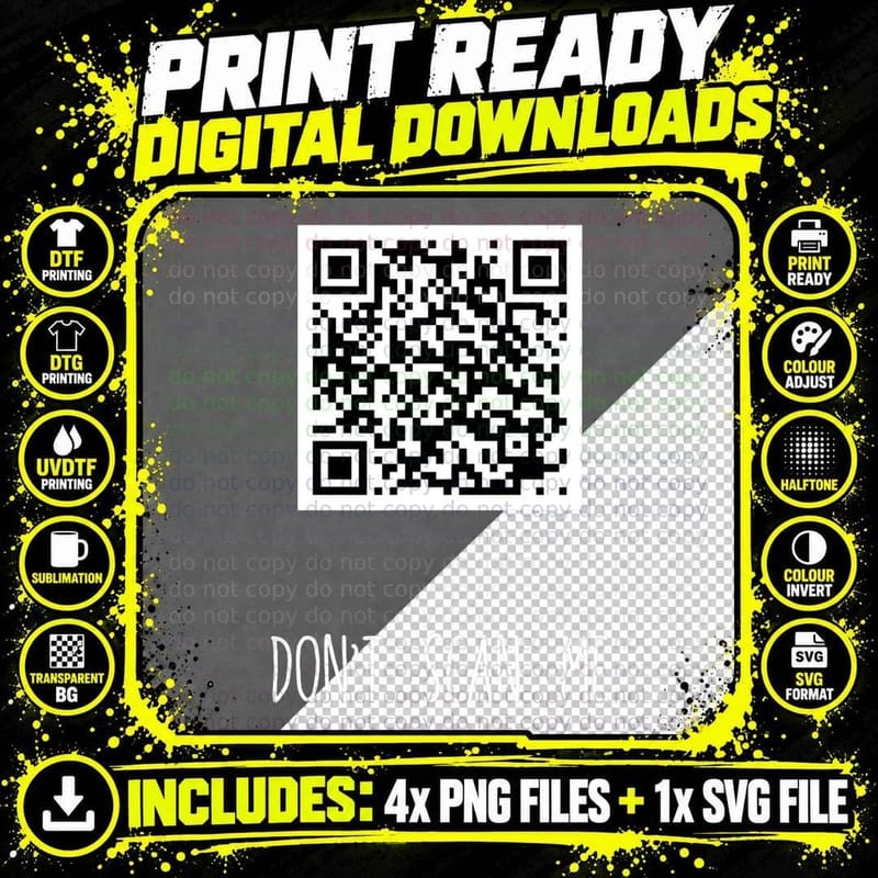 Rick Roll Qr Scan Code Joke T-Shirt Png SVG Digital Bundle