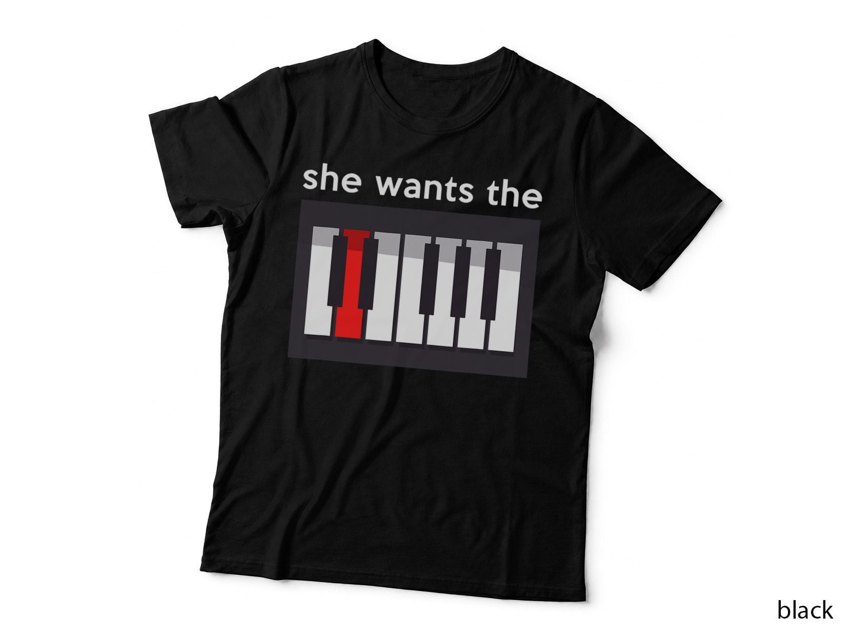 She Wants the D Joke Piano Key Sexual Innuendo Adult Humor T-Shirt