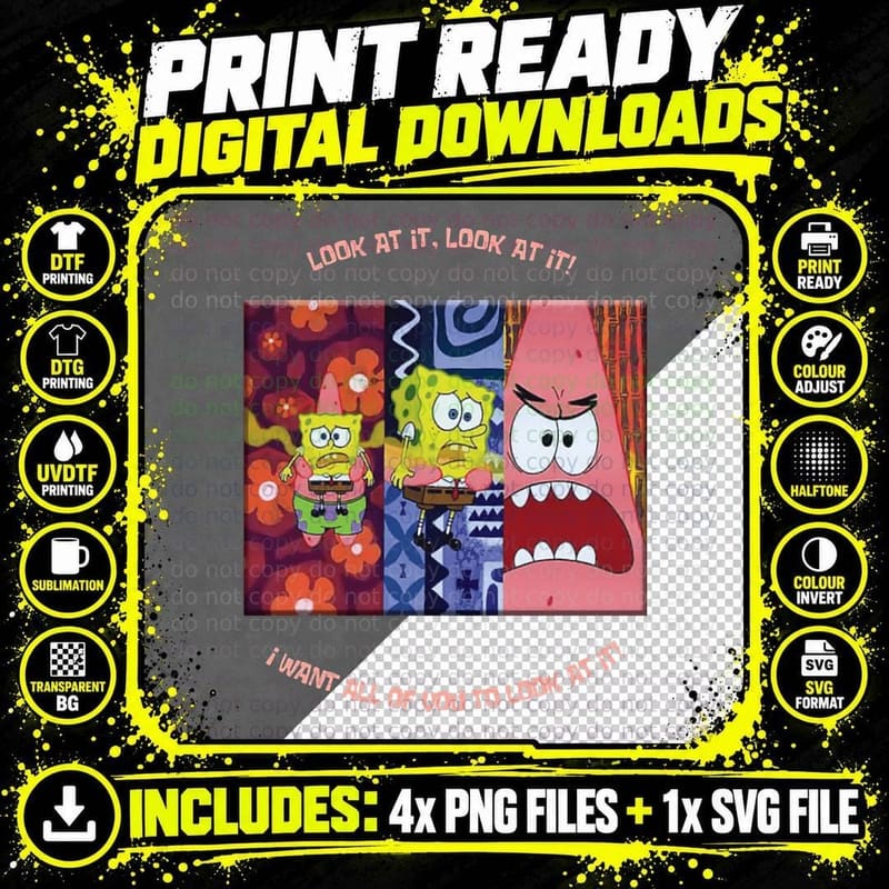 Spongebob Squarepants - Look at It! T-Shirt Png SVG Digital Bundle