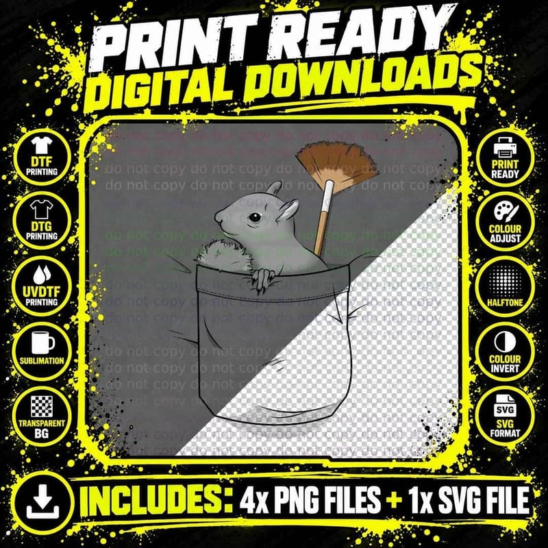 The Pocket Squirrel T-Shirt Png SVG Digital Bundle