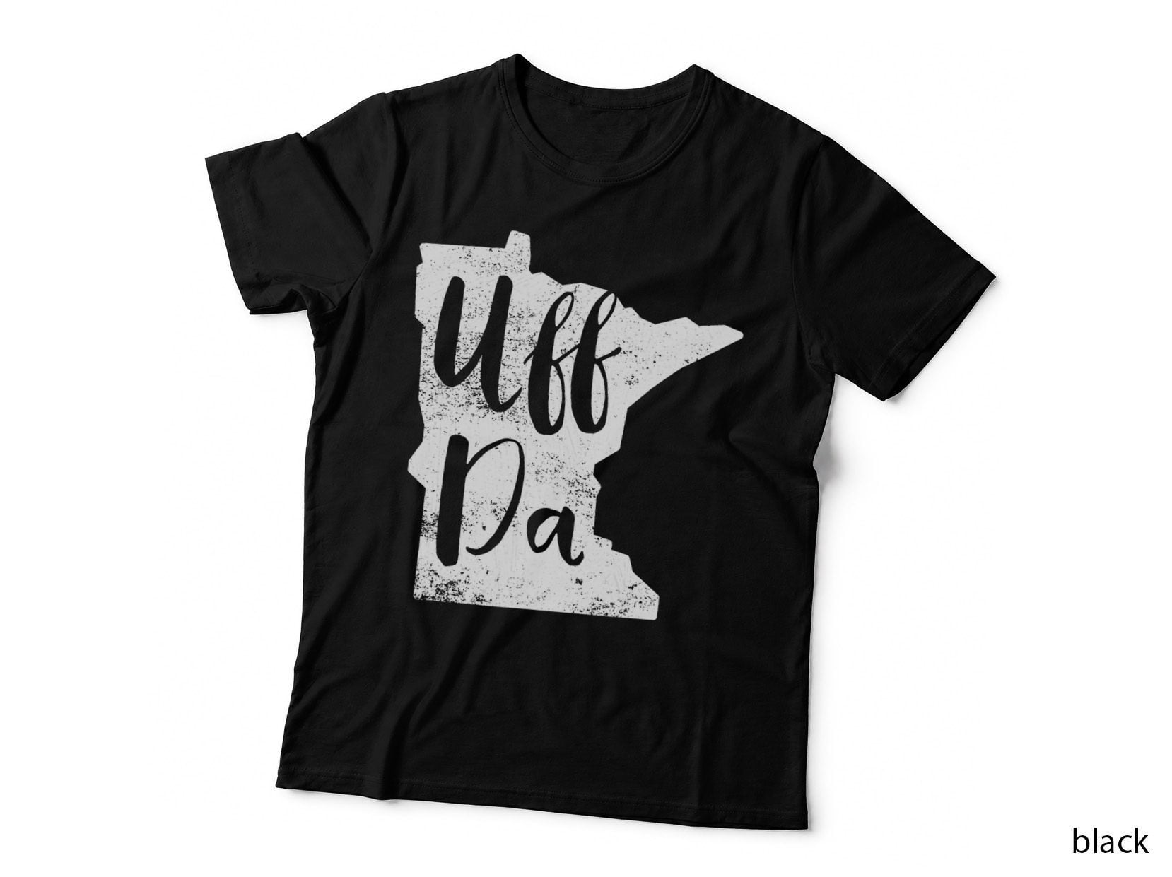 Uff Da Minnesota Map Funny Distressed T-Shirt