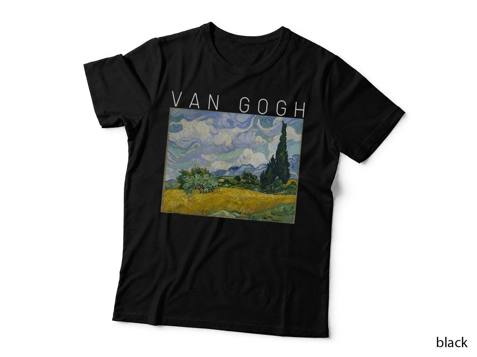 Van Gogh Wheat Field with Cedar Funny, Painting, Art, Men's, Funny T-Shirt