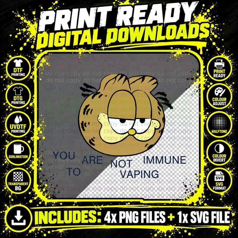 YOU ARE NOT Immune TO Vaping T-Shirt Png SVG Digital Bundle