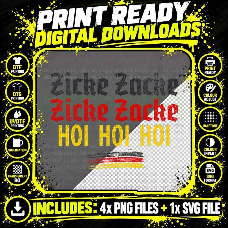 Zicke Zacke Hoi, Drinking Chant, Oktoberfest Png SVG Digital Bundle