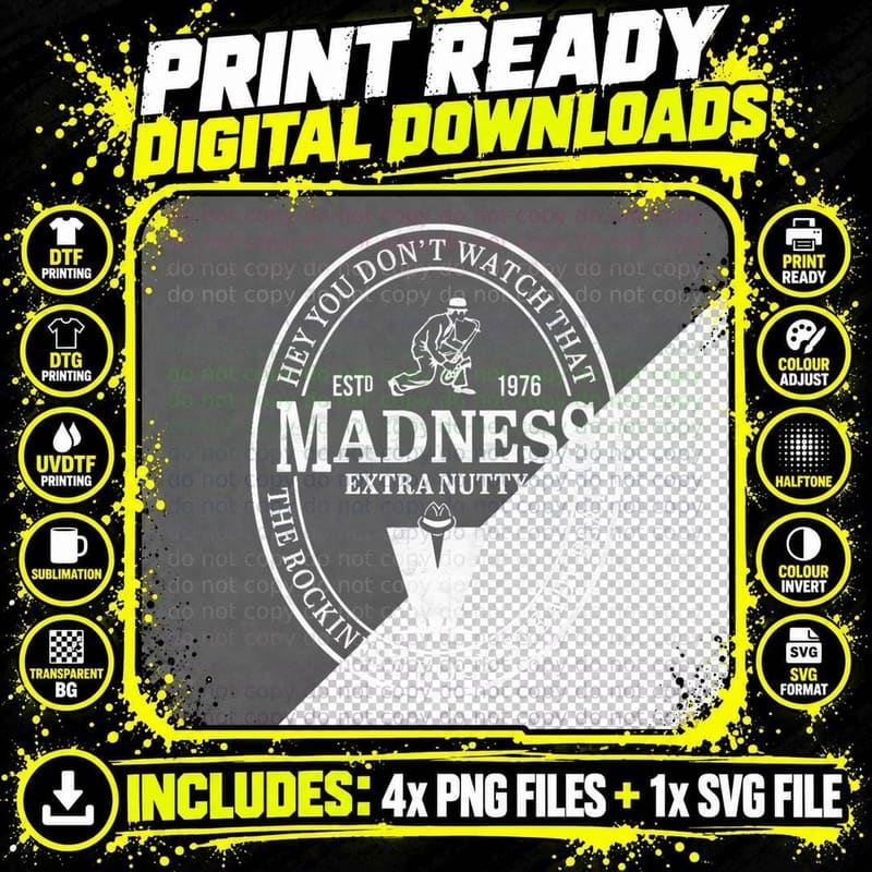 Madness Extra Nutty T-Shirt Png SVG Digital Bundle