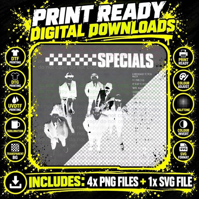 The Specials Two Tone T-Shirt Png SVG Digital Bundle