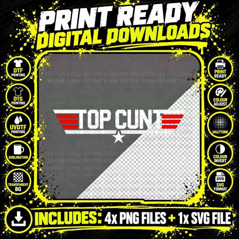 Top Cunt the Best T-Shirt Png SVG Digital Bundle