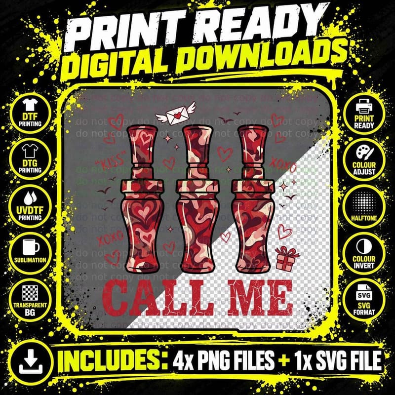 Call Me Hunting T-Shirt, Camo-Patterned Bottles with Png SVG Digital Bundle