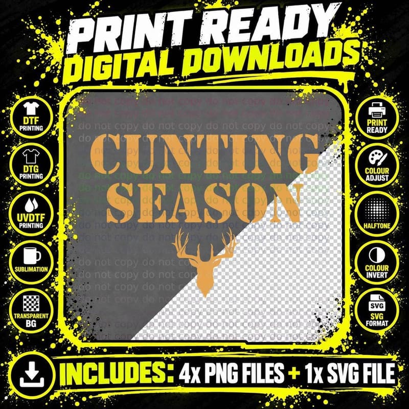 Cunting Season for Deer Hunters - Hunting Counting Png SVG Digital Bundle