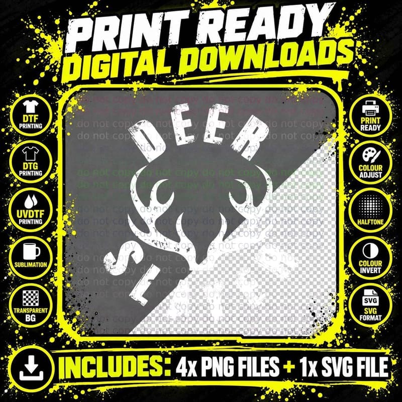 Deer Slayer Sport Hunter Buck Killer Hunting Season Gift Png SVG Digital Bundle
