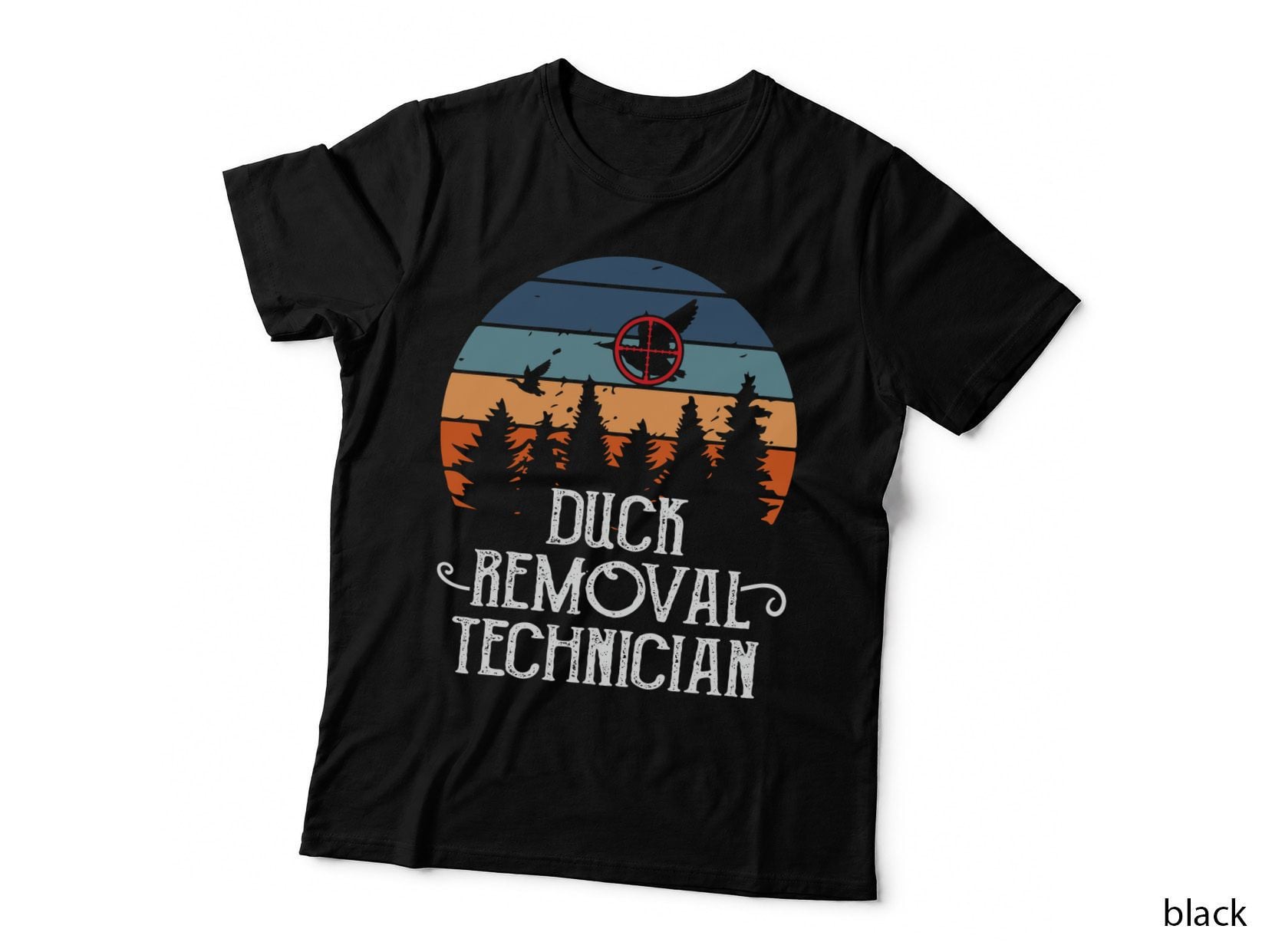 Duck Removal Technician Hunting T-Shirt, Duck Hunting Silhouette Graphic Tee