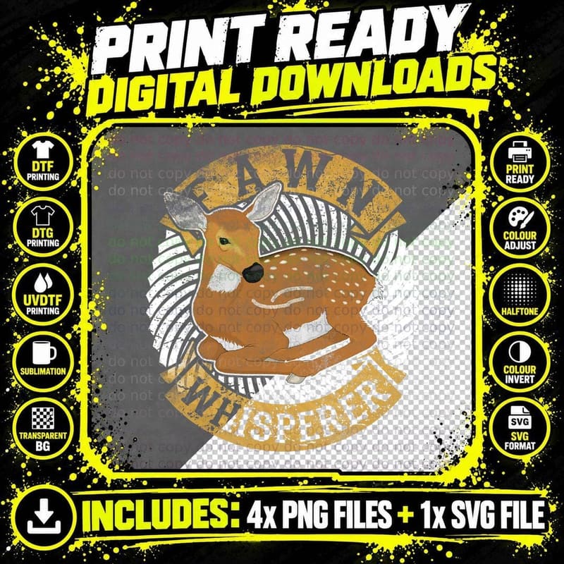 Fawn Whisperer Costume Roe Whitetail Deer Lover T-Shirt Png SVG Digital Bundle